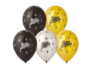 1103-1591 Шелкография 14" мет С ДНЕМ РОЖД /Ит